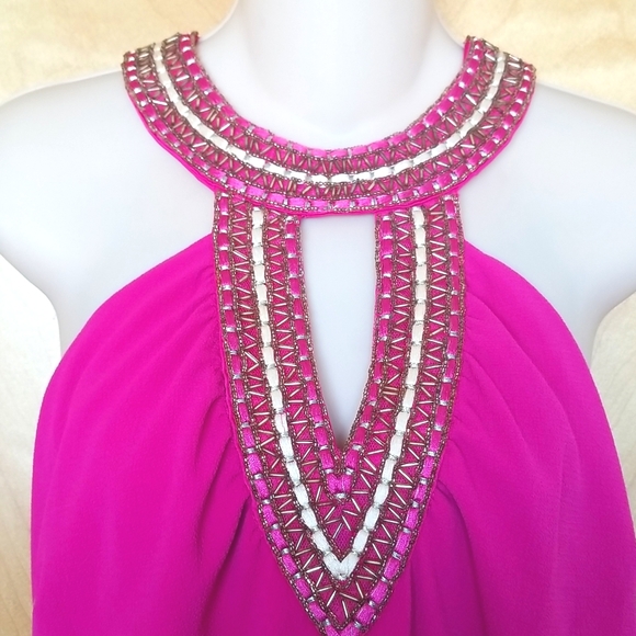 Bebe Embellished Halter Top Medium NWT - Picture 5 of 13